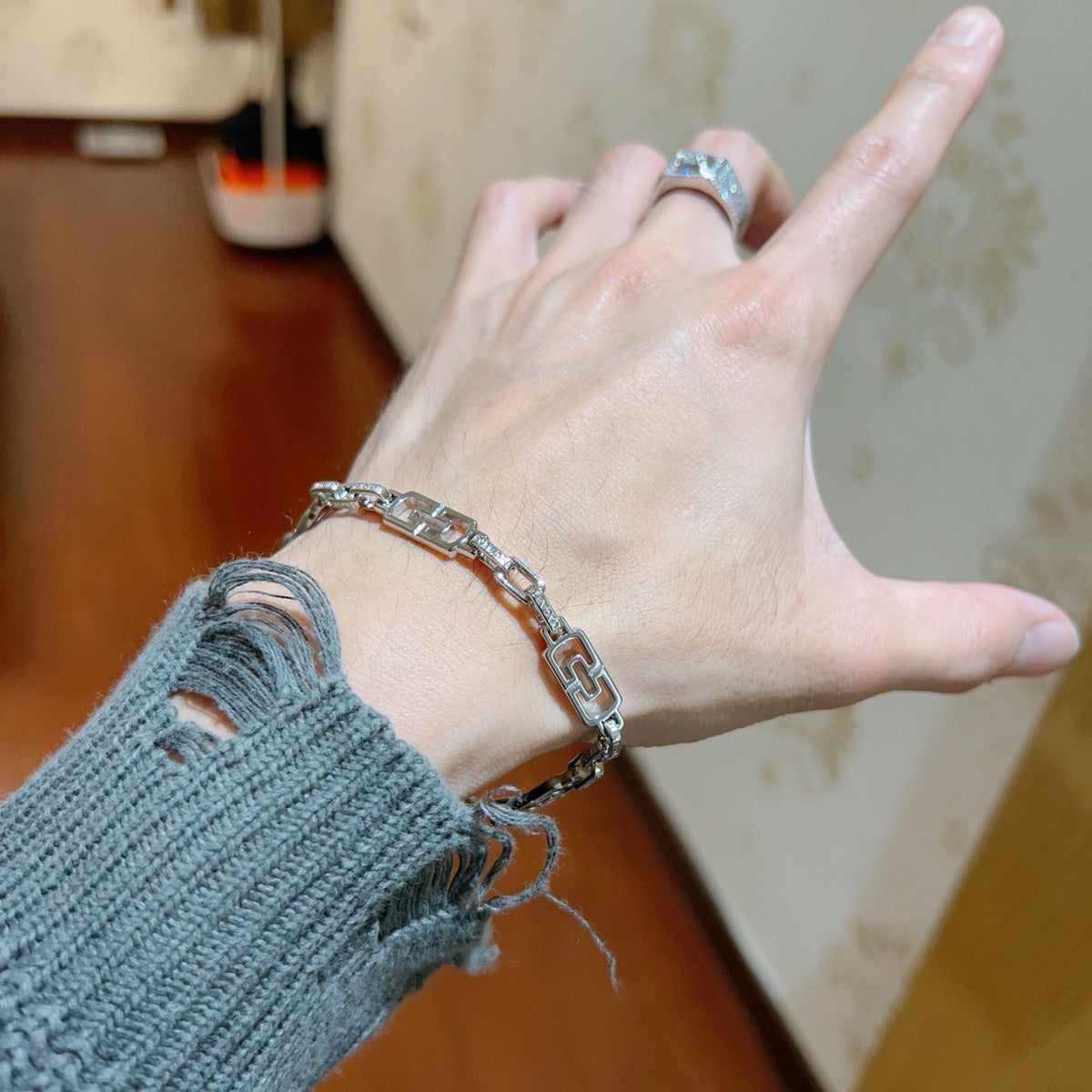 Geometric Emblem Statement Ring in Polished Metal-Tone – Design 131 main product view