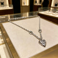 Double-G Emblem Pendant Necklace in Silver-Tone – Vintage Detail – Design 039 main product view
