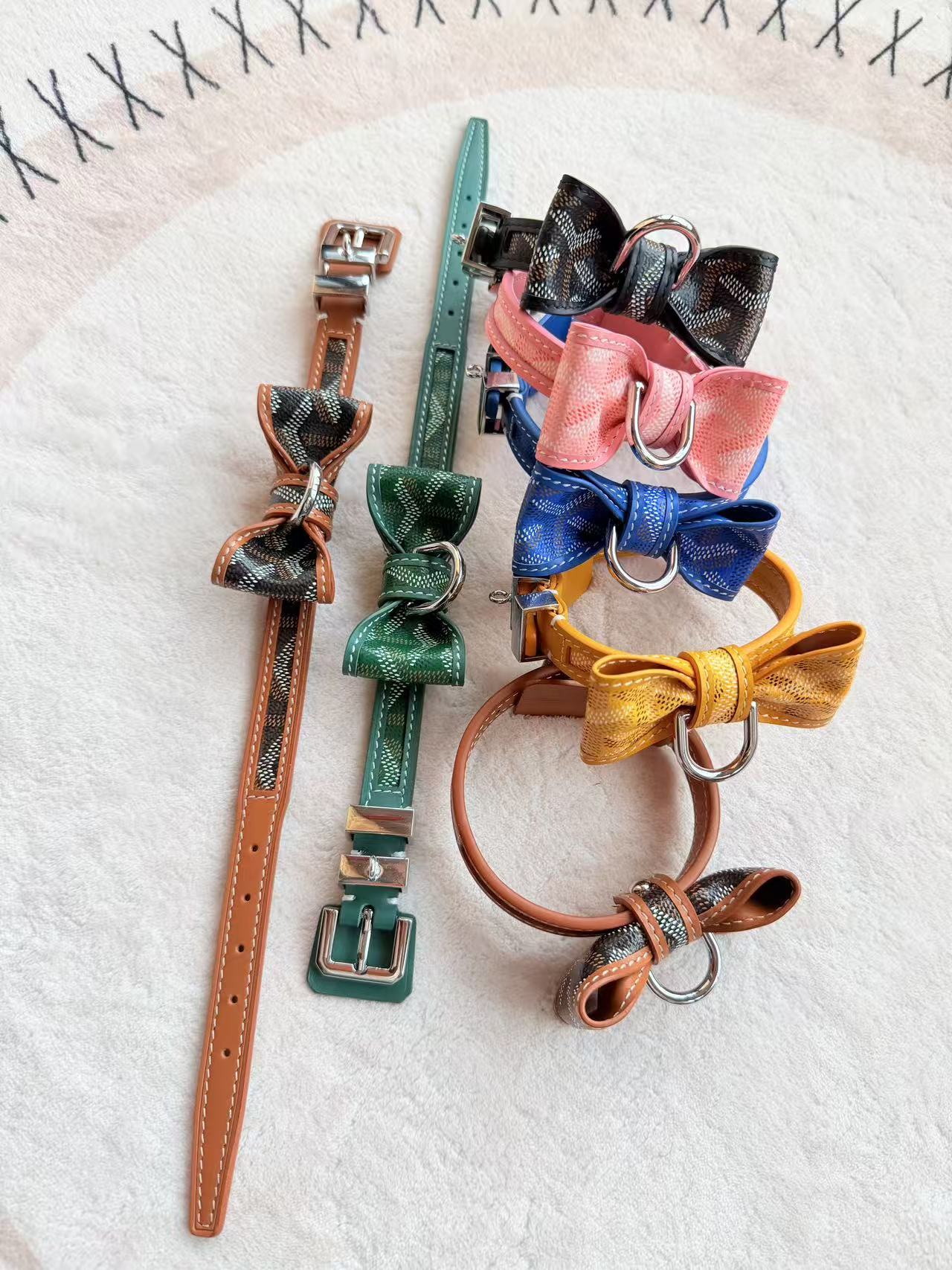 Bow Detail Leather Pet Collar – Design 03 main product view