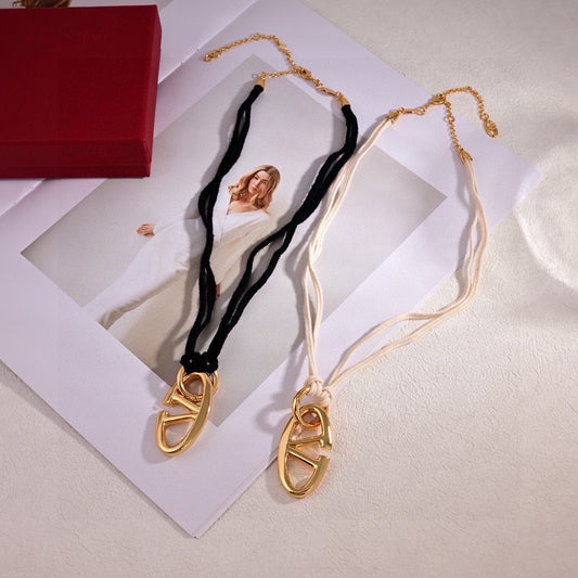 Signature Emblem Pendant Necklace in Polished Metal-Tone – Design 09 main product view