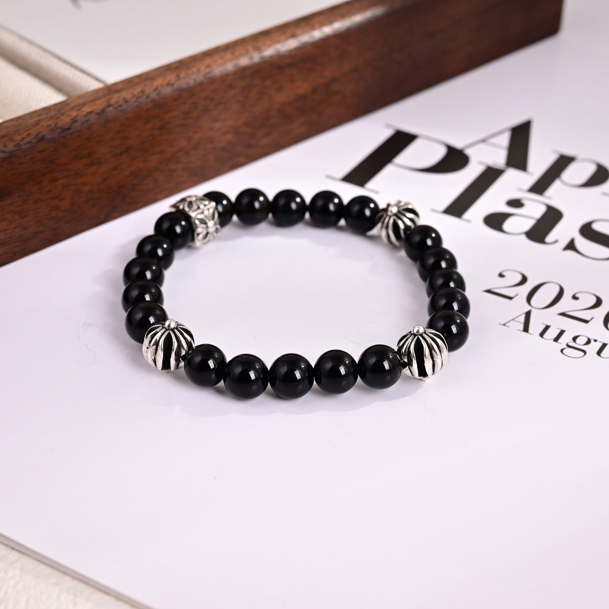 Cross Statement Bracelet in Metal-Tone – Design 19 detail view