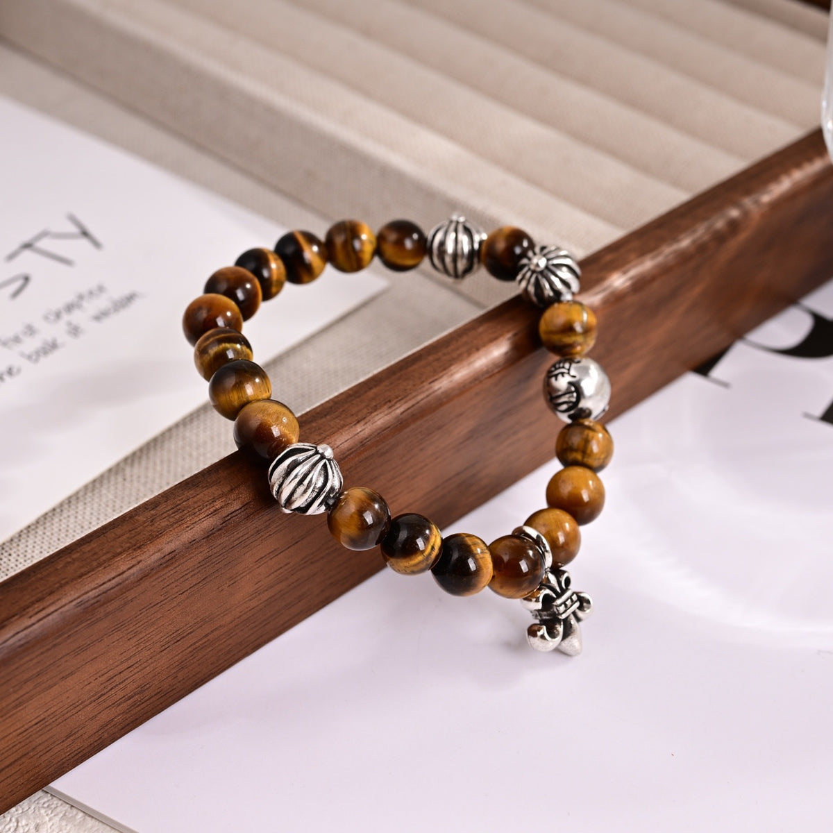 Cross Statement Bracelet in Metal-Tone – Design 18 front product view