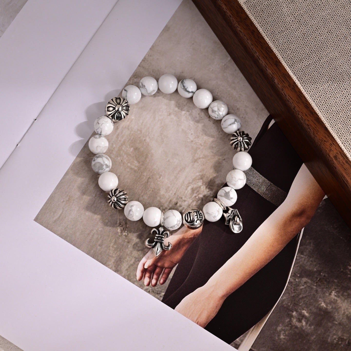 Cross Statement Bracelet in Metal-Tone – Design 17 front product view