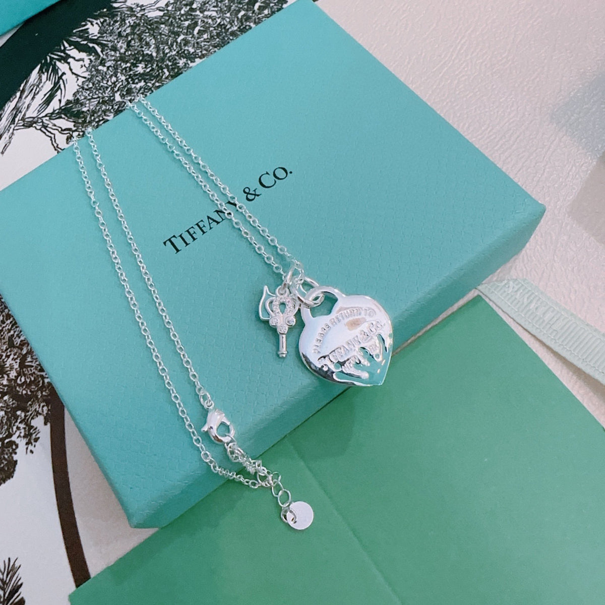 Signature Motif Pendant Necklace in Silver-Tone – Vintage Detail – Design 44 front product view