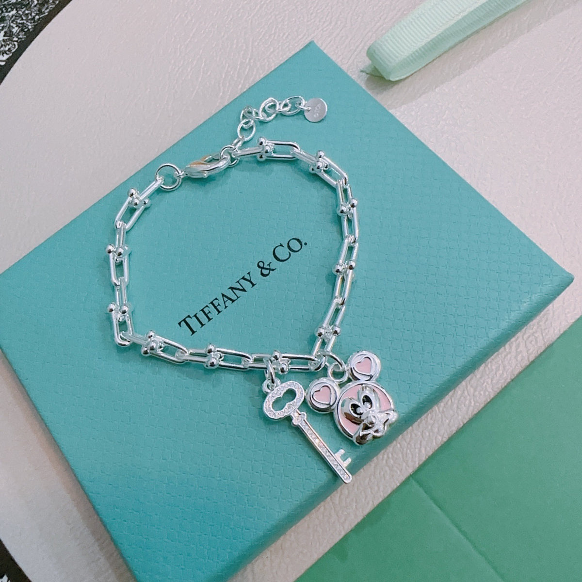 Signature Motif Bracelet in Silver-Tone – Vintage Detail – Design 88 front product view