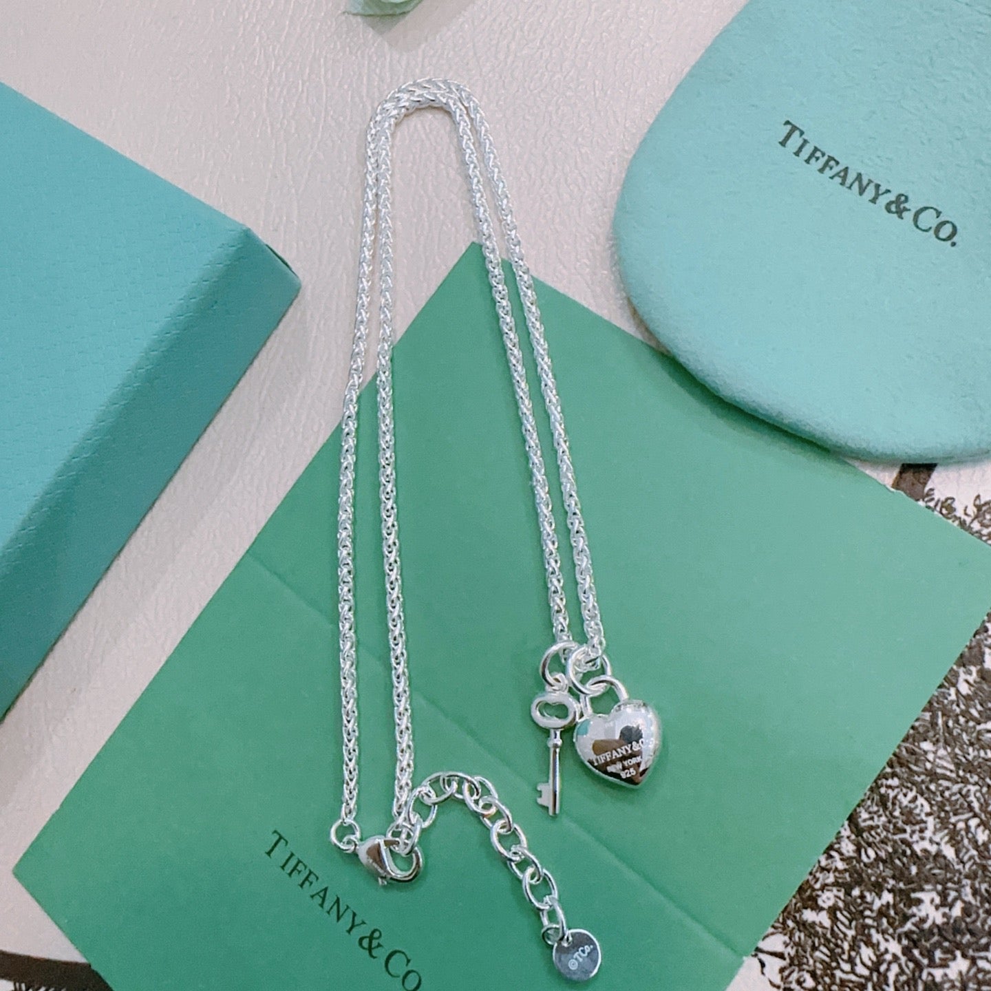 Signature Motif Pendant Necklace in Silver-Tone – Vintage Detail – Design 41 detail view