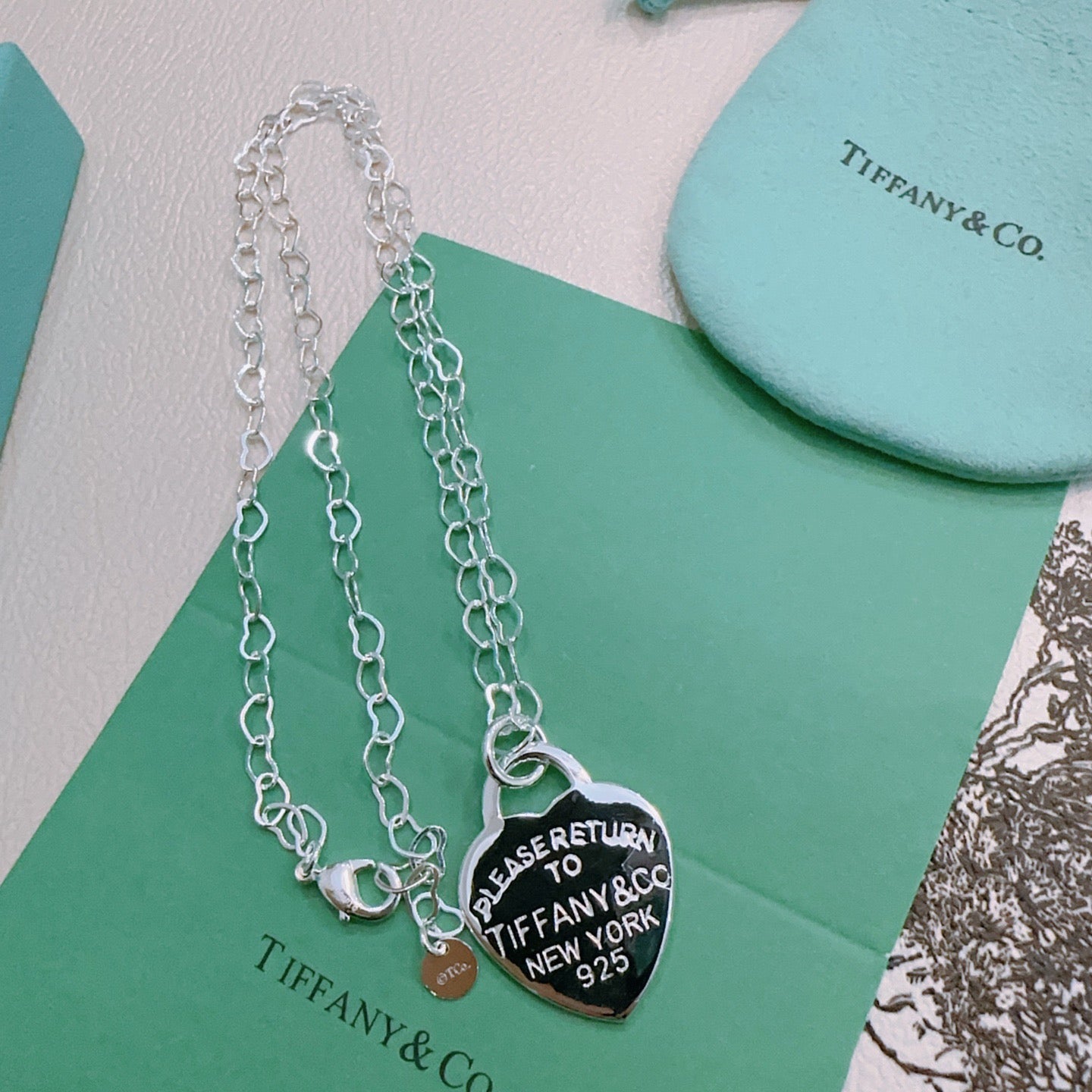 Signature Motif Pendant Necklace in Silver-Tone – Vintage Detail – Design 46 detail view