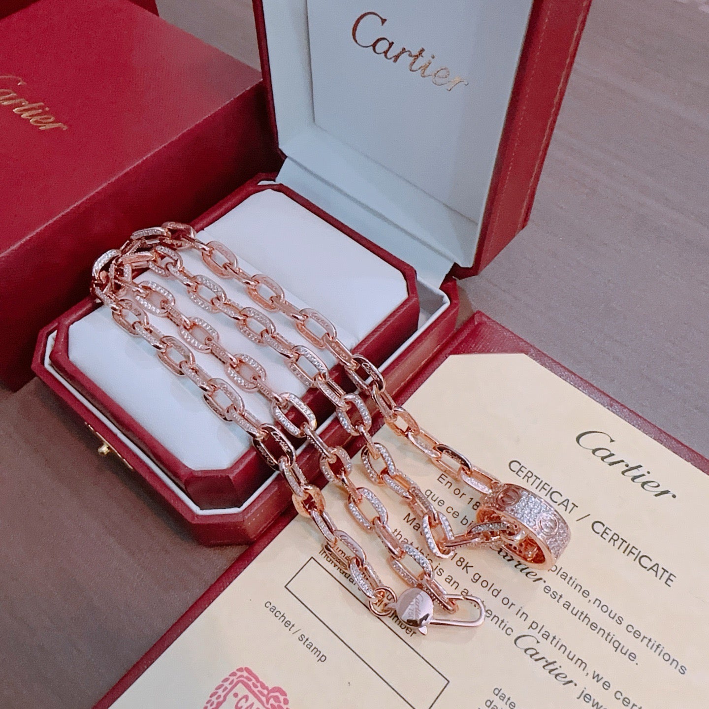 Sculptural Pendant Necklace in Gold-Tone with Crystal-Style Accents – Design 06 front view