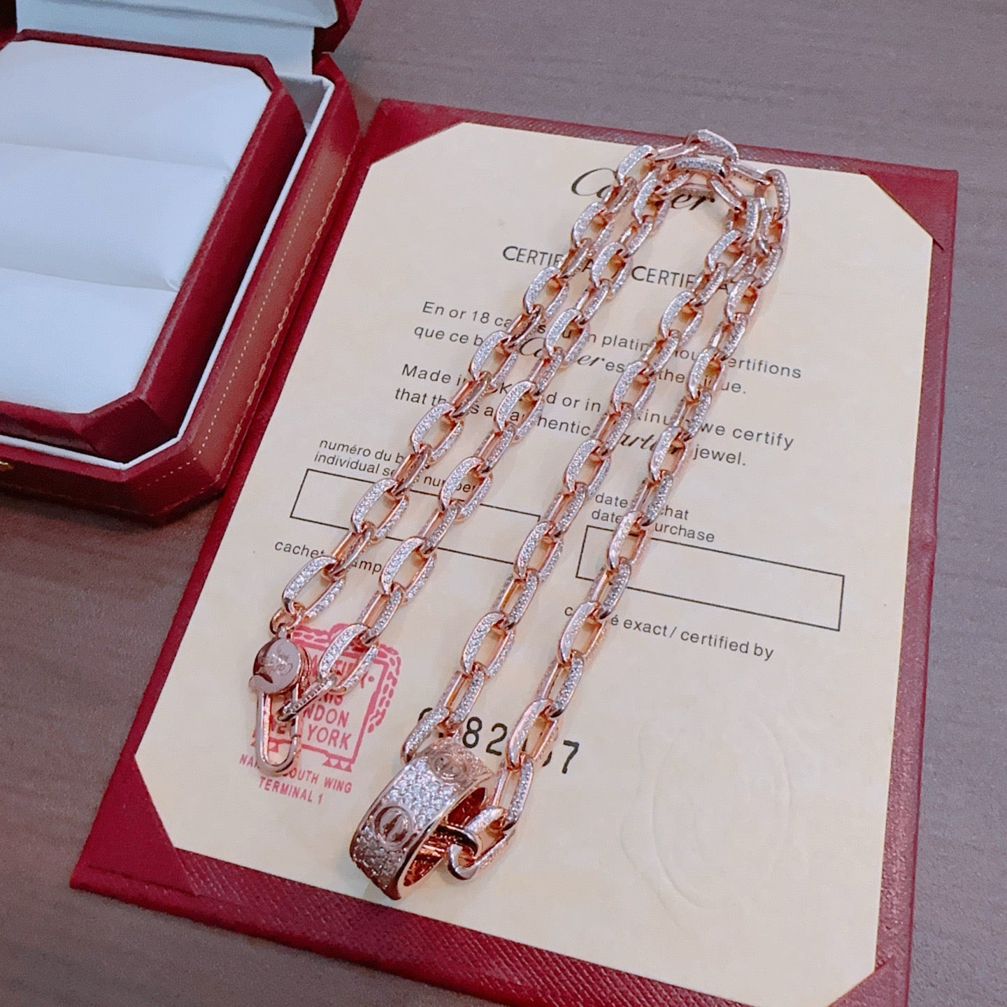 Sculptural Pendant Necklace in Gold-Tone with Crystal-Style Accents – Design 06 front view