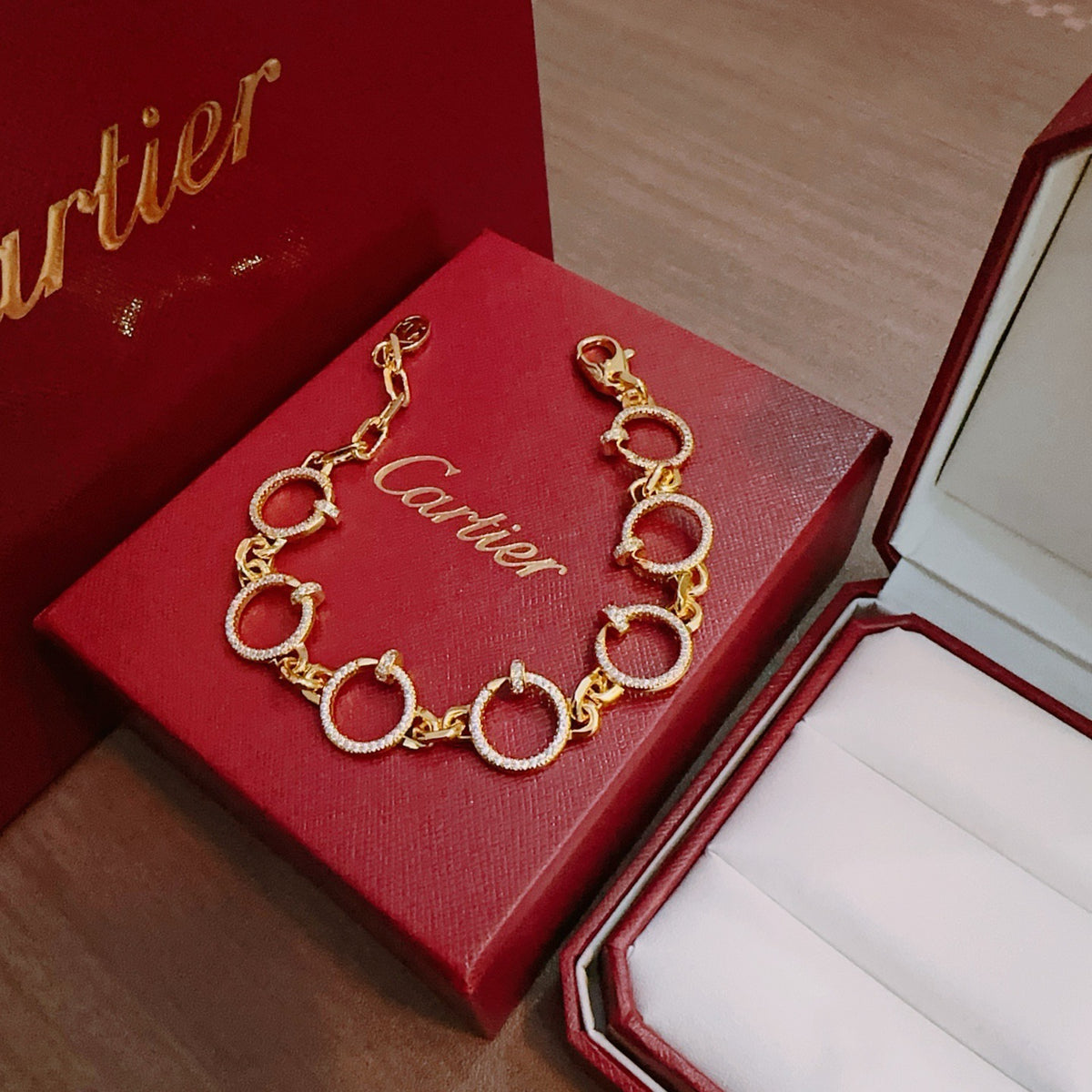 Sculptural Statement Bracelet in Gold-Tone – Design 199 close-up detail