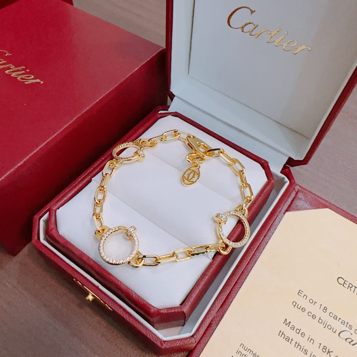 Sculptural Statement Bracelet in Gold-Tone – Design 198 front view