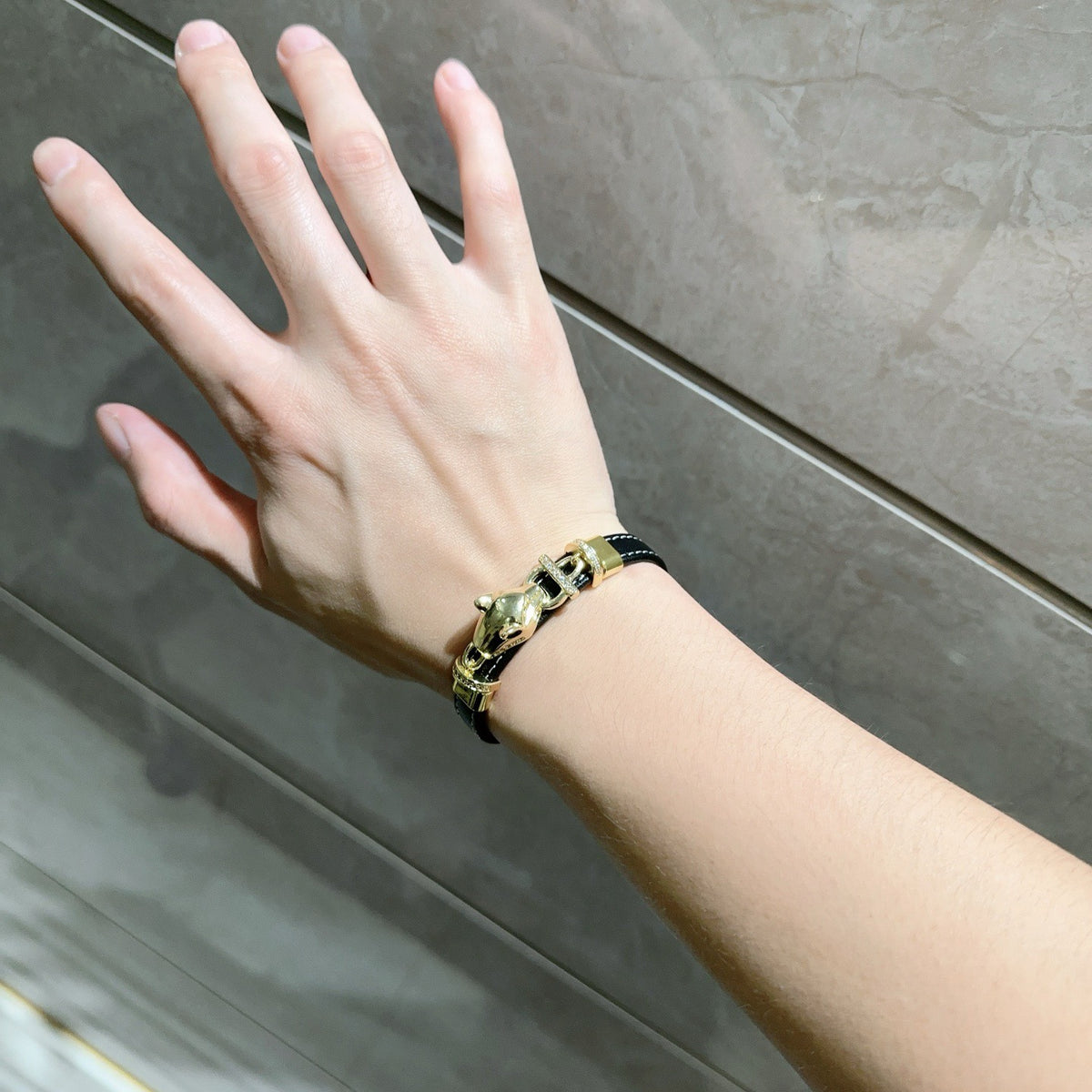 Sculptural Statement Bracelet in Gold-Tone – Design 196 styled view