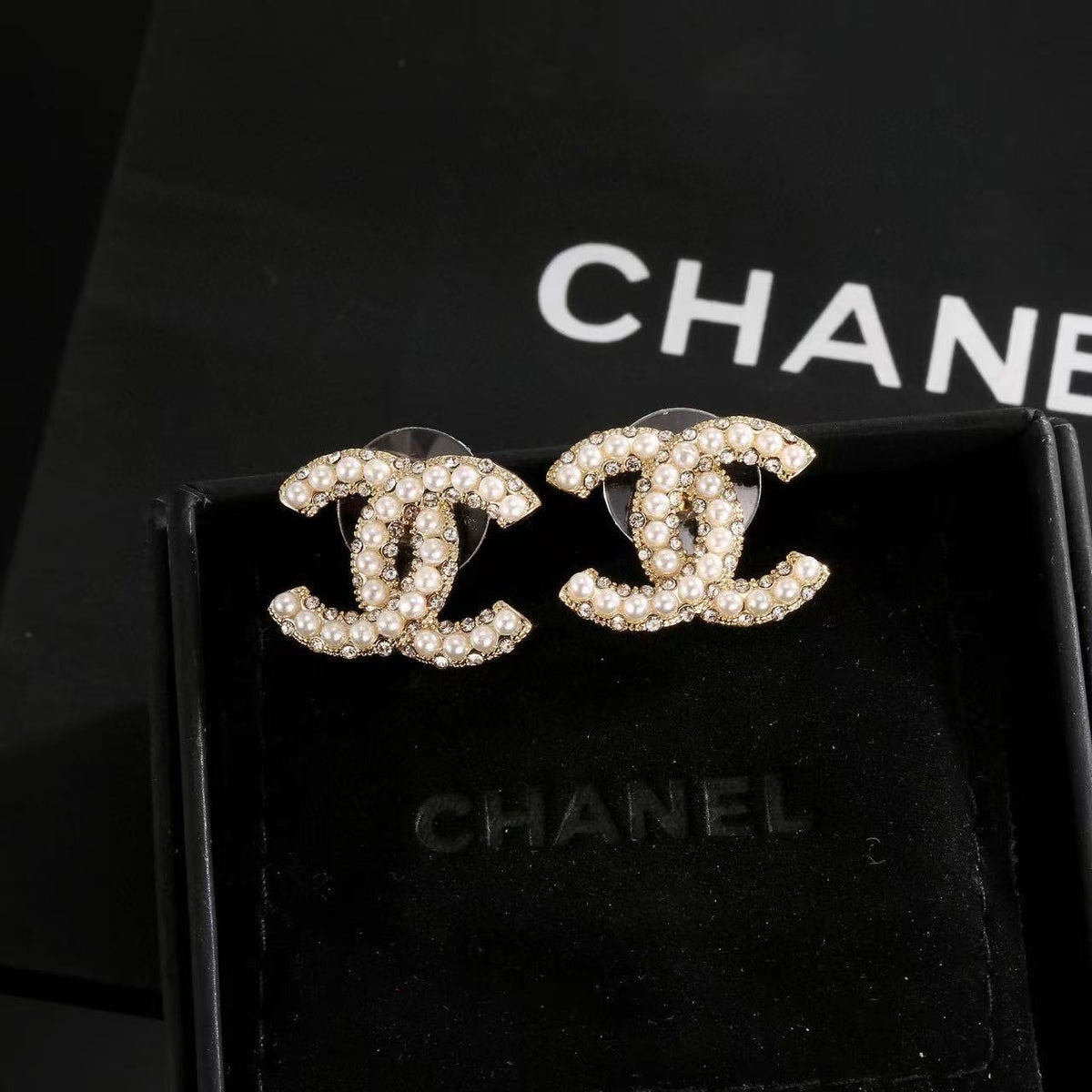 Signature Emblem Stud Earrings in Gold-Tone – Design 068 main product view