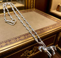 Double-G Emblem Pendant Necklace in Polished Metal-Tone – Design 164 main product view