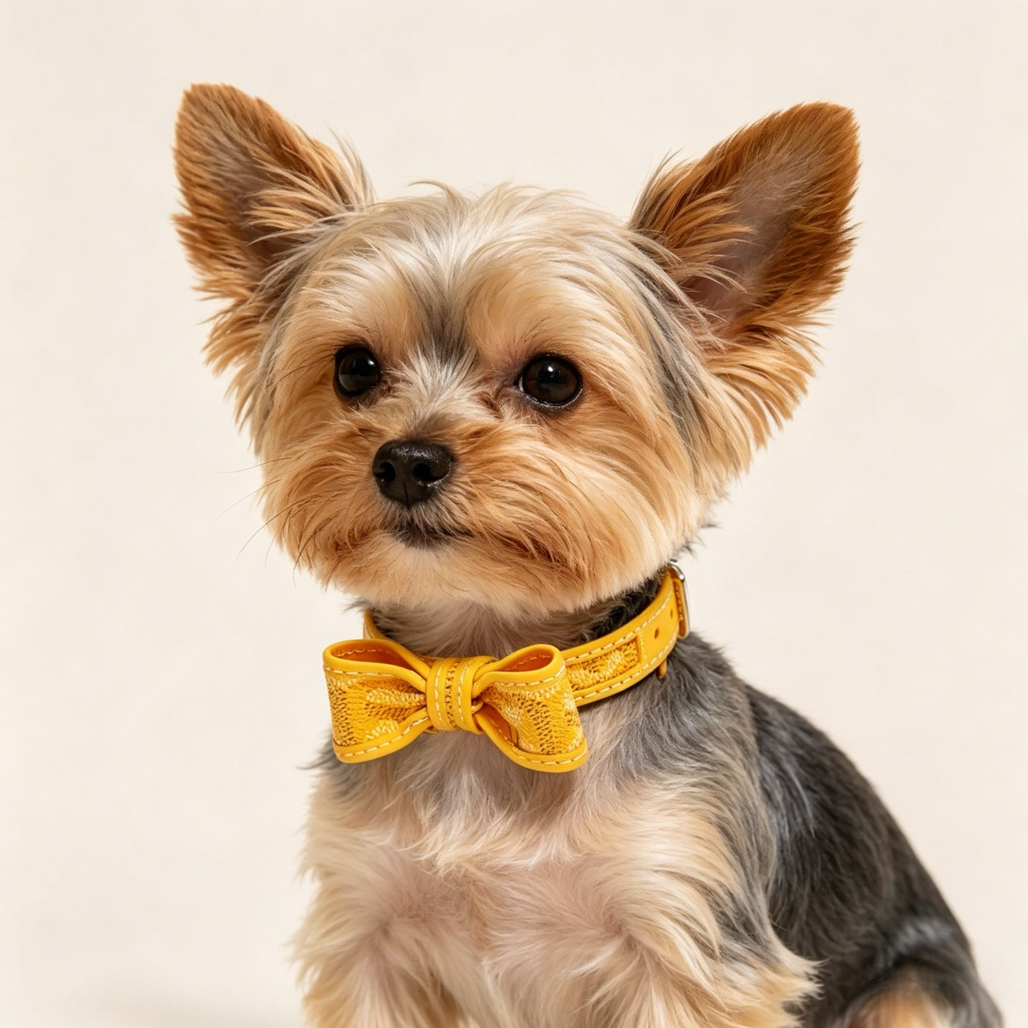 Bow Detail Leather Pet Collar – Design 04 side view
