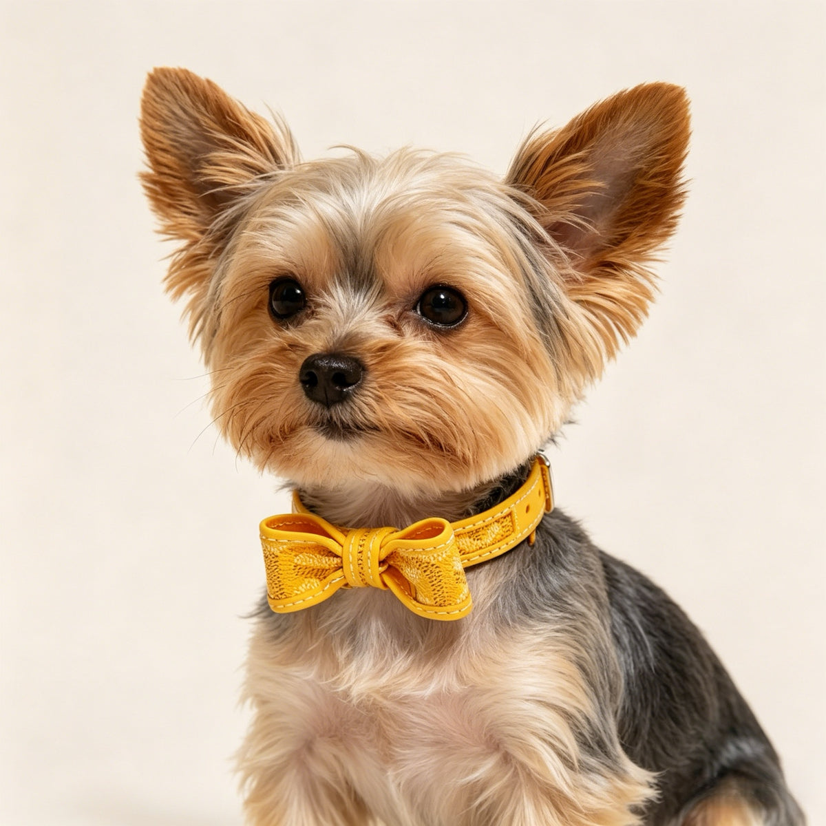 Bow Detail Leather Pet Collar – Design 04 side view