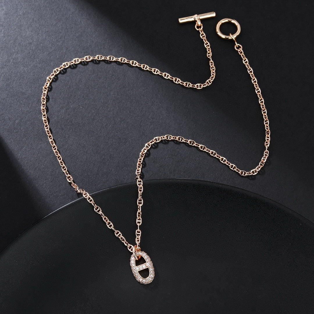 Toggle Pendant Necklace in Rose-Gold-Tone – Rose Gold Detail – Design 003 main product view