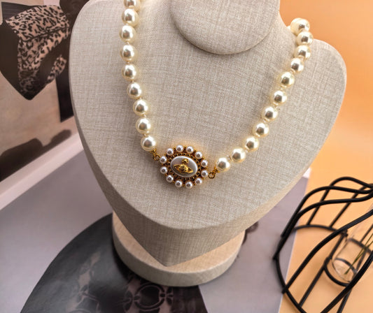 Orb Pendant Necklace in Polished Metal-Tone – Design 061 main product view