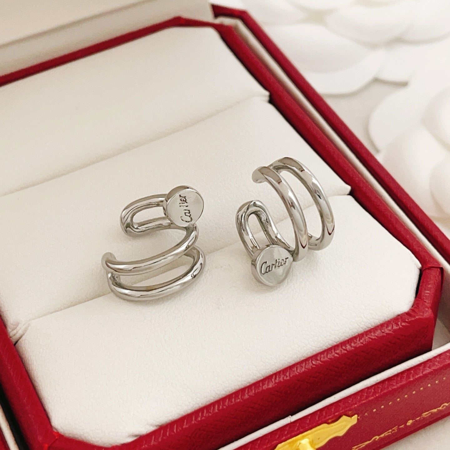 Nail Motif Jewelry Accessory in Silver-Tone detail view