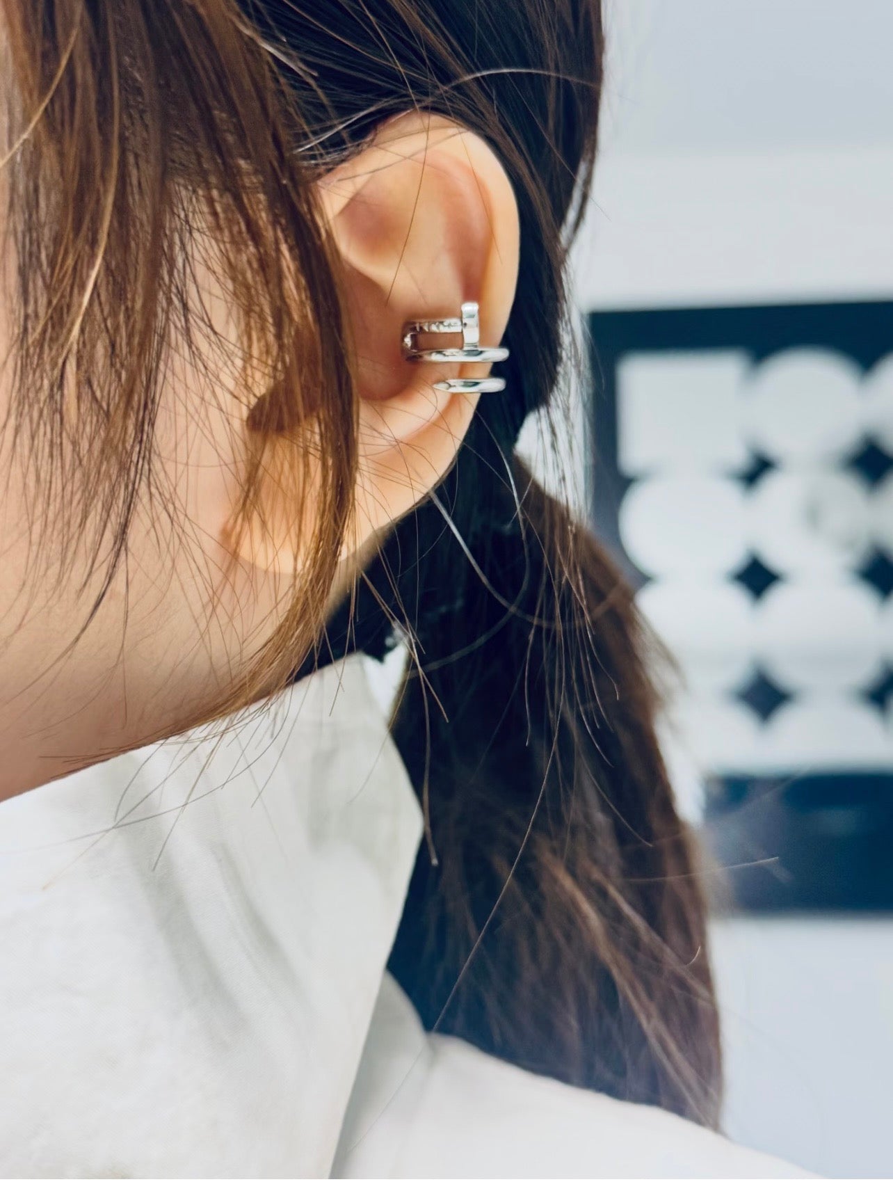 Nail Motif Jewelry Accessory in Rose-Gold-Tone – Design 01 front view