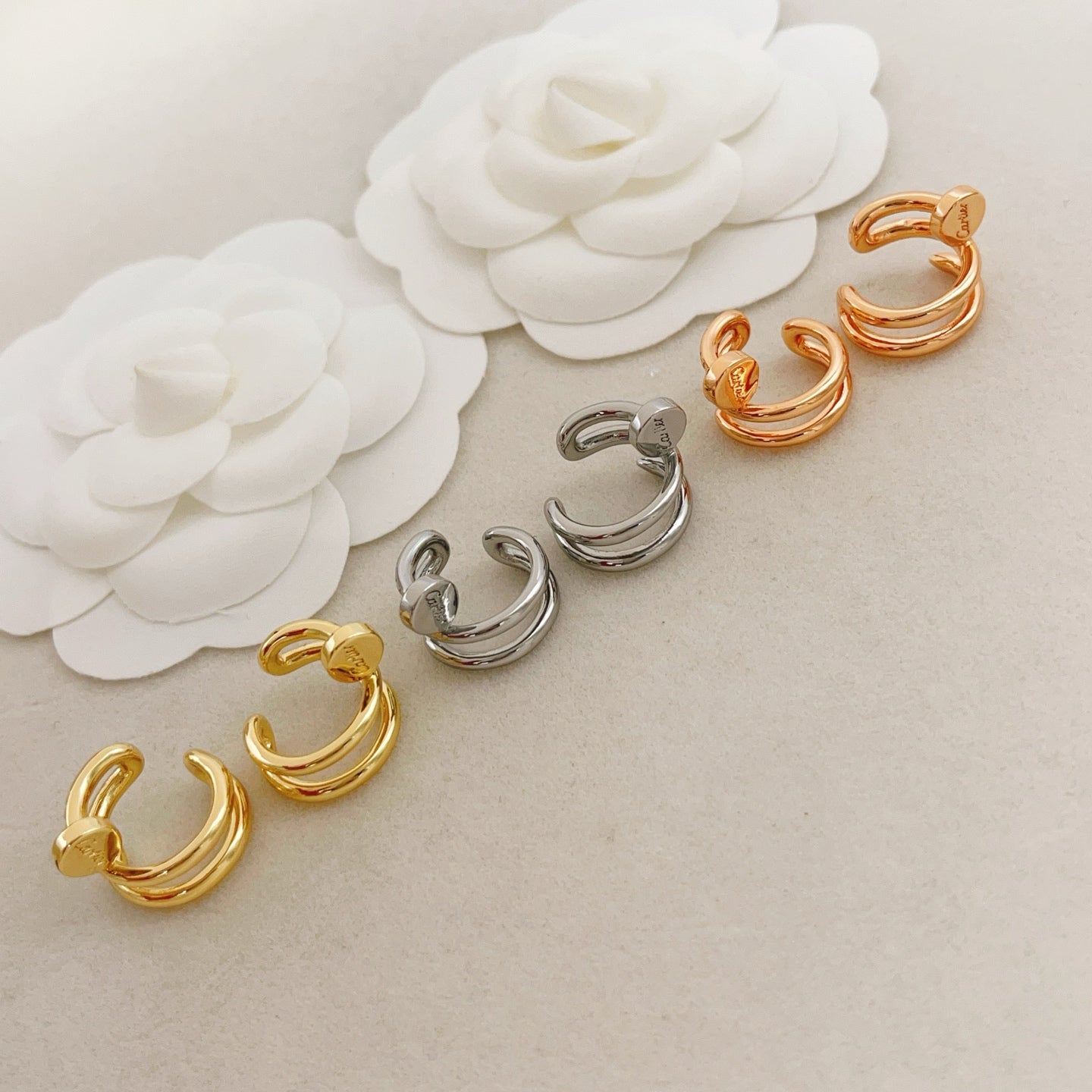 Nail Motif Jewelry Accessory in Silver-Tone close-up detail