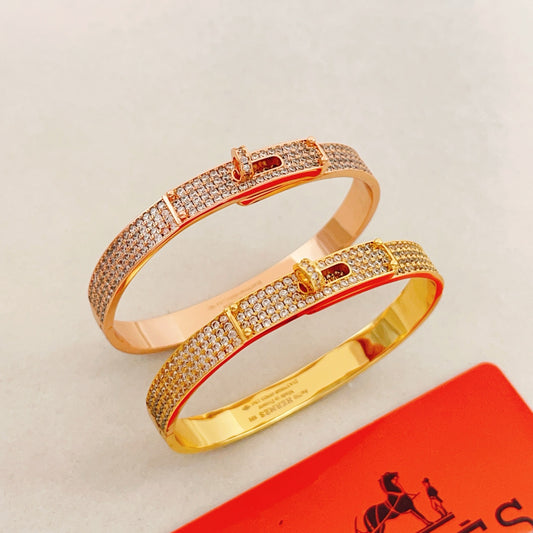 Geometric Emblem Bangle in Rose-Gold-Tone – Rose Gold Detail – Design 003 main product view