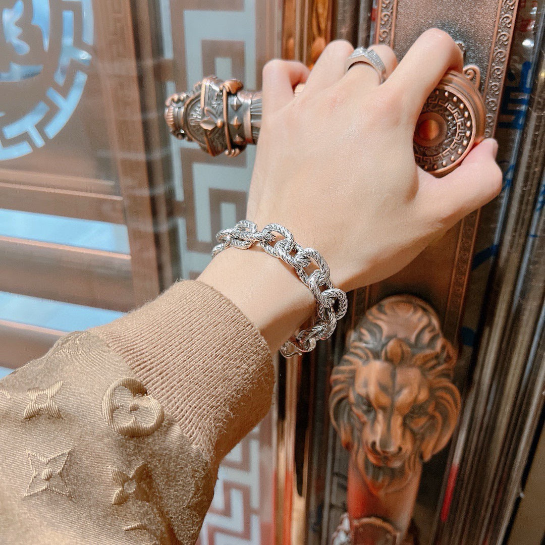 Geometric Emblem Bracelet in Polished Metal-Tone – Design 112 main product view
