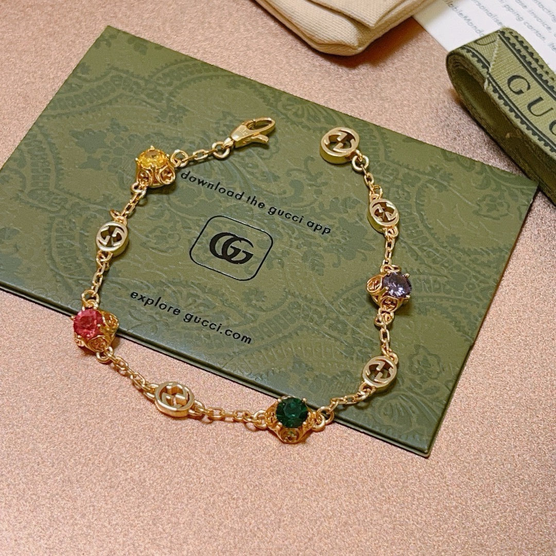 Geometric Emblem Bracelet in Polished Metal-Tone – Design 117 front product view