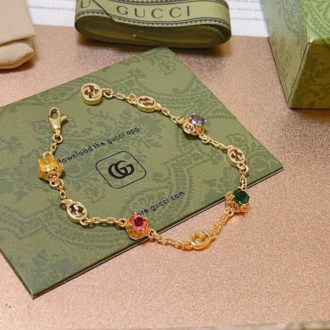Geometric Emblem Bracelet in Polished Metal-Tone – Design 117 front product view