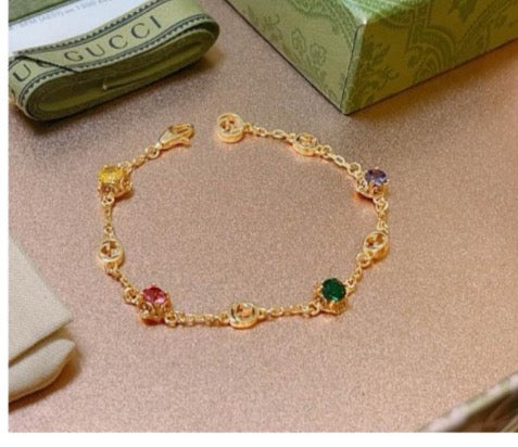 Geometric Emblem Bracelet in Polished Metal-Tone – Design 117 main product view
