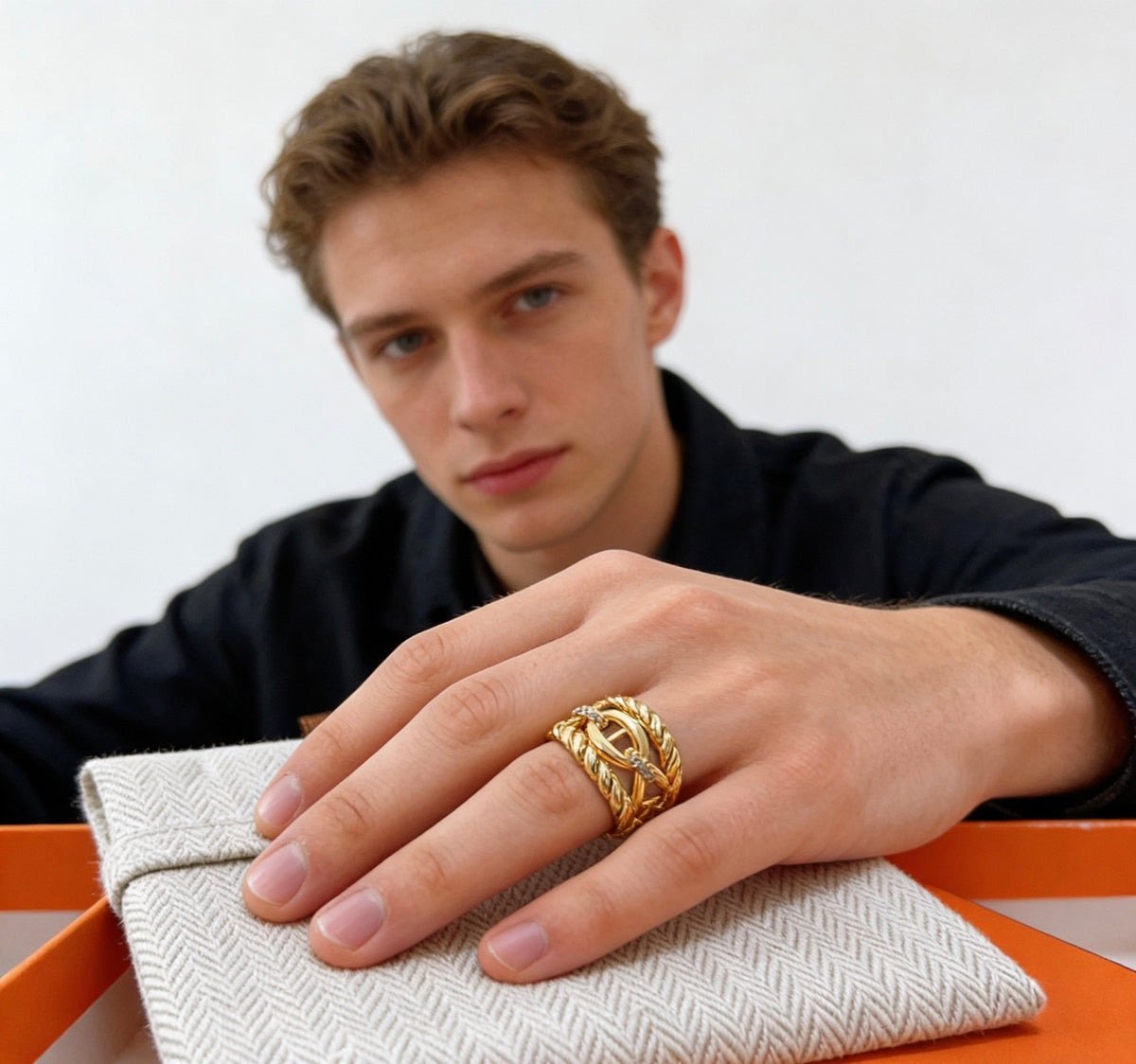 Toggle Statement Ring in Gold-Tone – Toggle Detail detail view