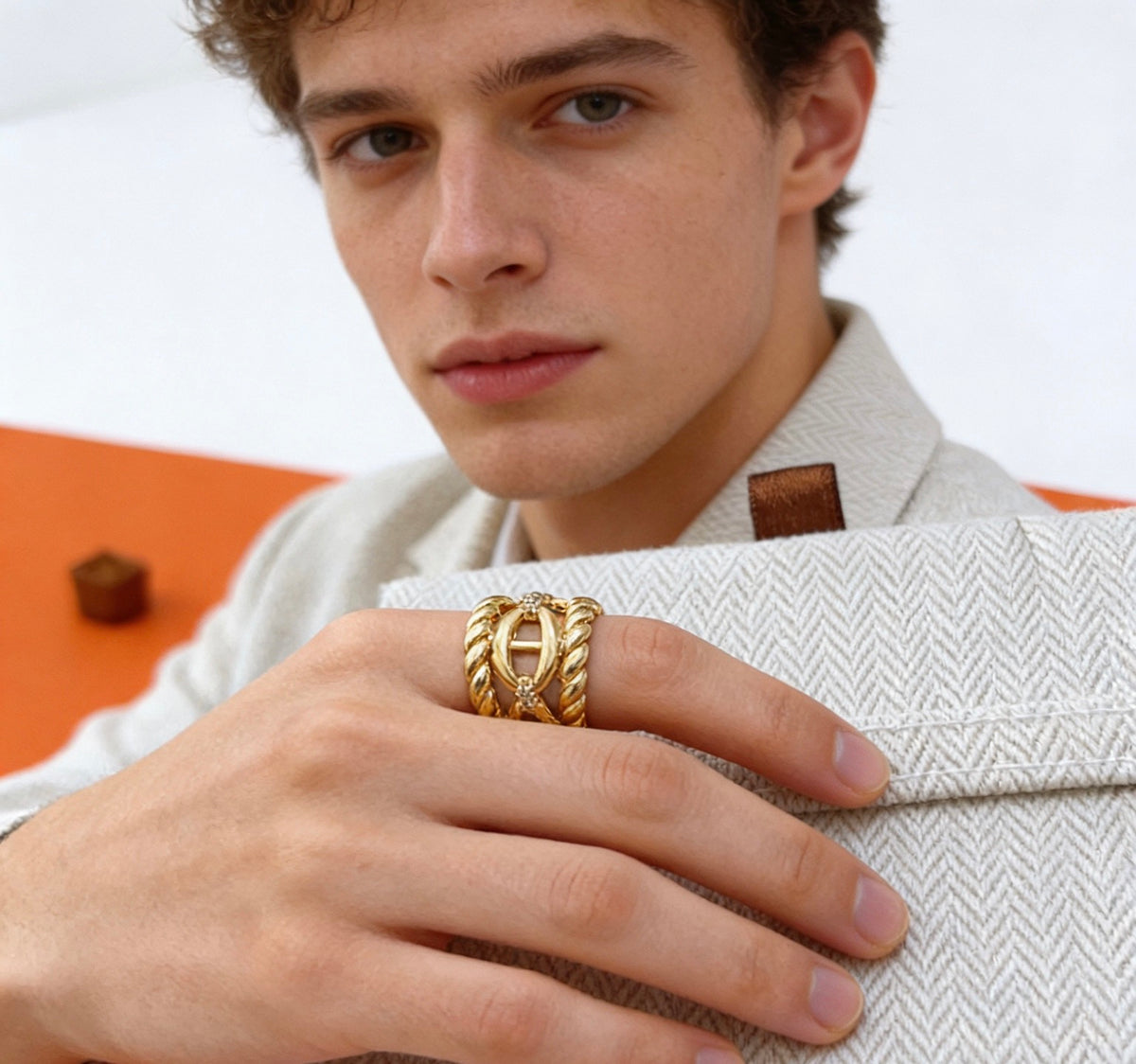 Martin Graham ring in polished metal-tone – front product view