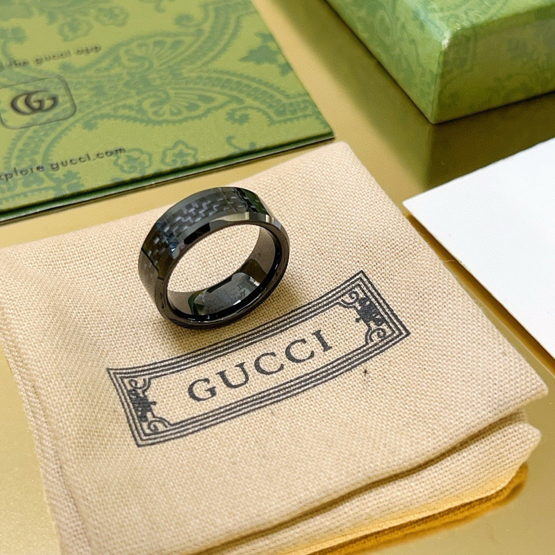 Double-G Emblem Statement Ring in Polished Metal-Tone – Design 011 main product view