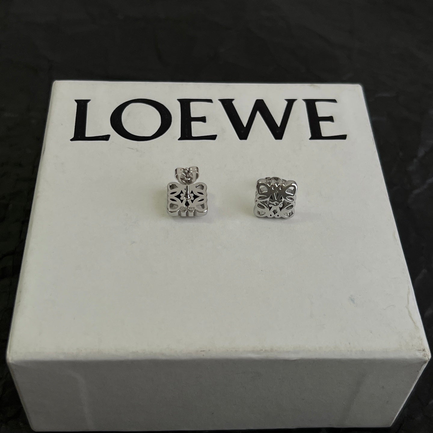 Floral Motif Stud Earrings in Polished Metal-Tone – Design 04 styled view