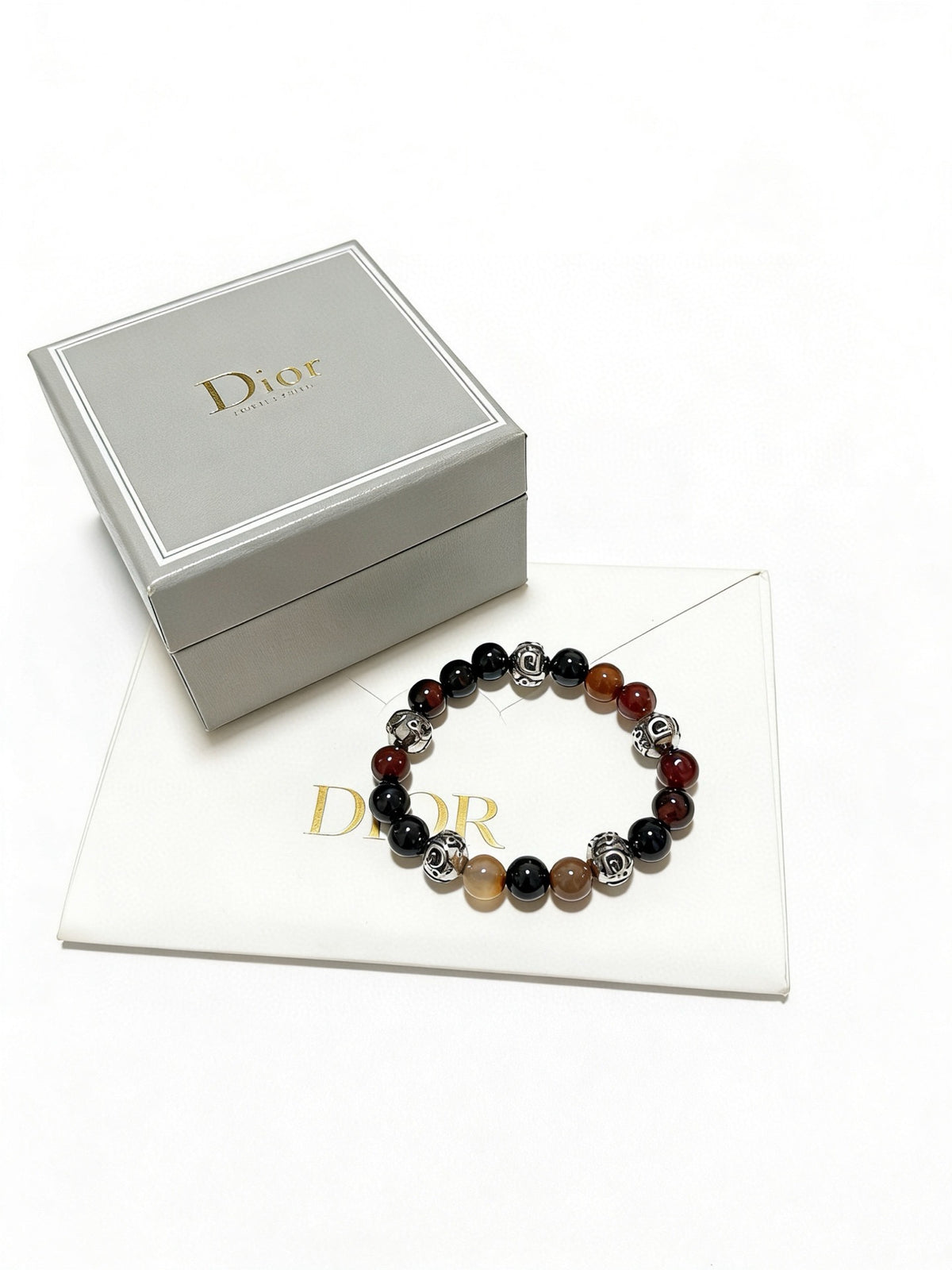 Star Motif Statement Bracelet in Silver-Tone with Vintage-Style Finish – Design 018 styled view