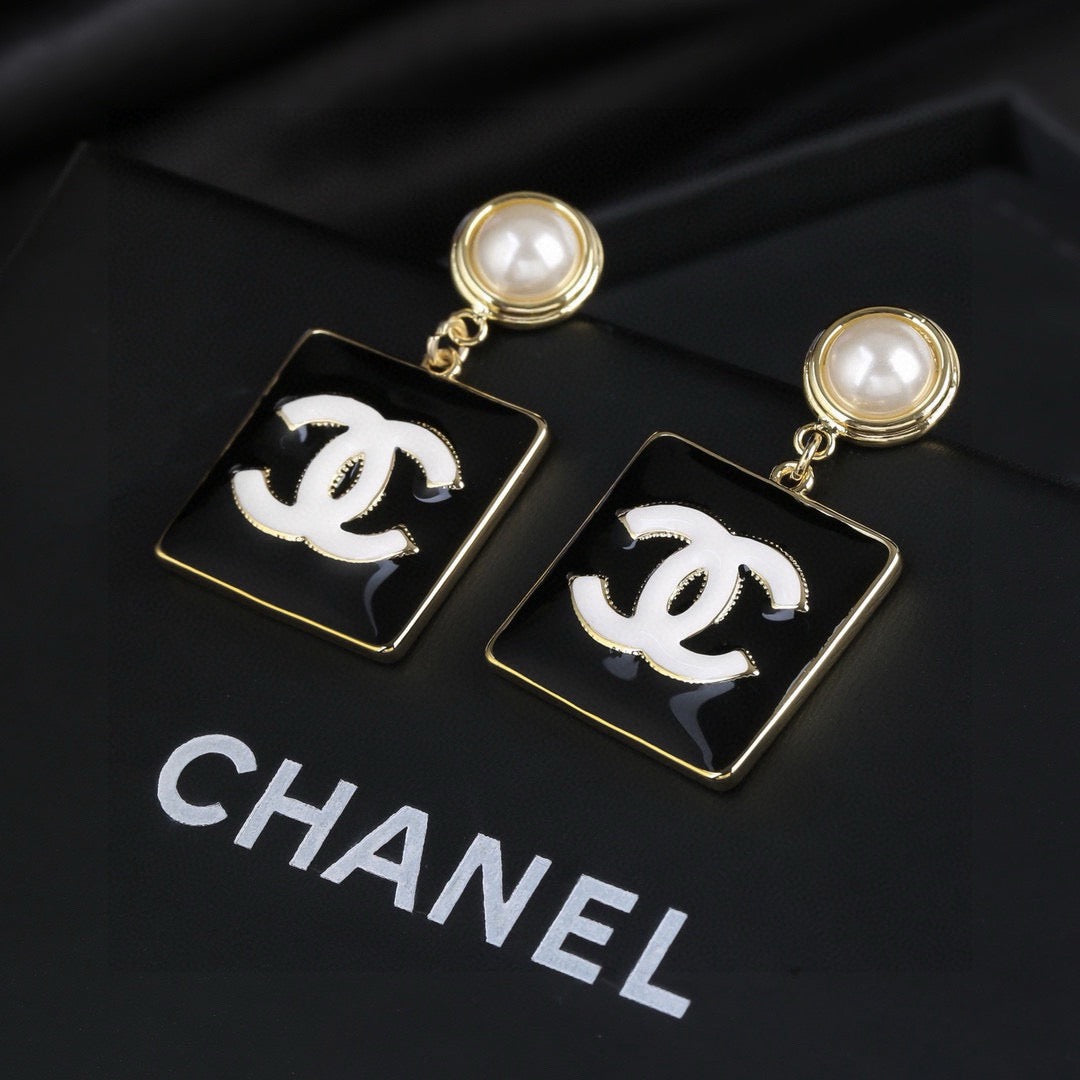 Signature Emblem Statement Earrings in Polished Metal-Tone – Design 001 main product view