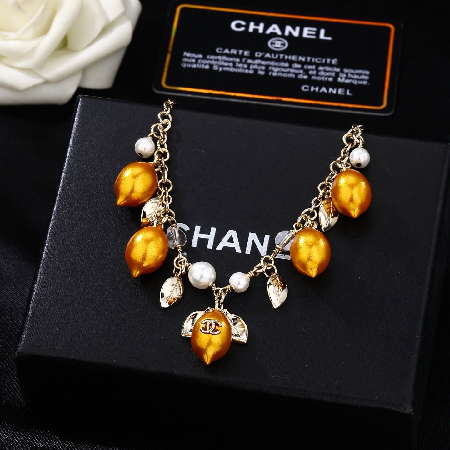 Double-C Emblem Pendant Necklace in Gold-Tone – Design 026 main product view