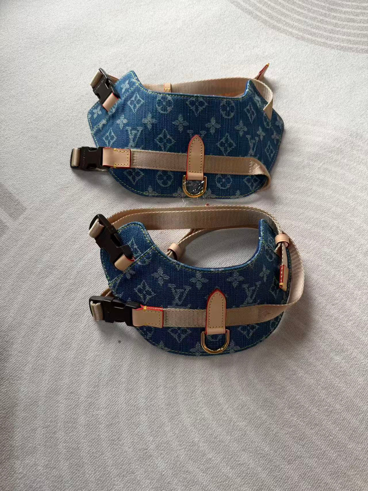 Adjustable Denim-Look Pet Harness Collection – Design 03 close-up detail