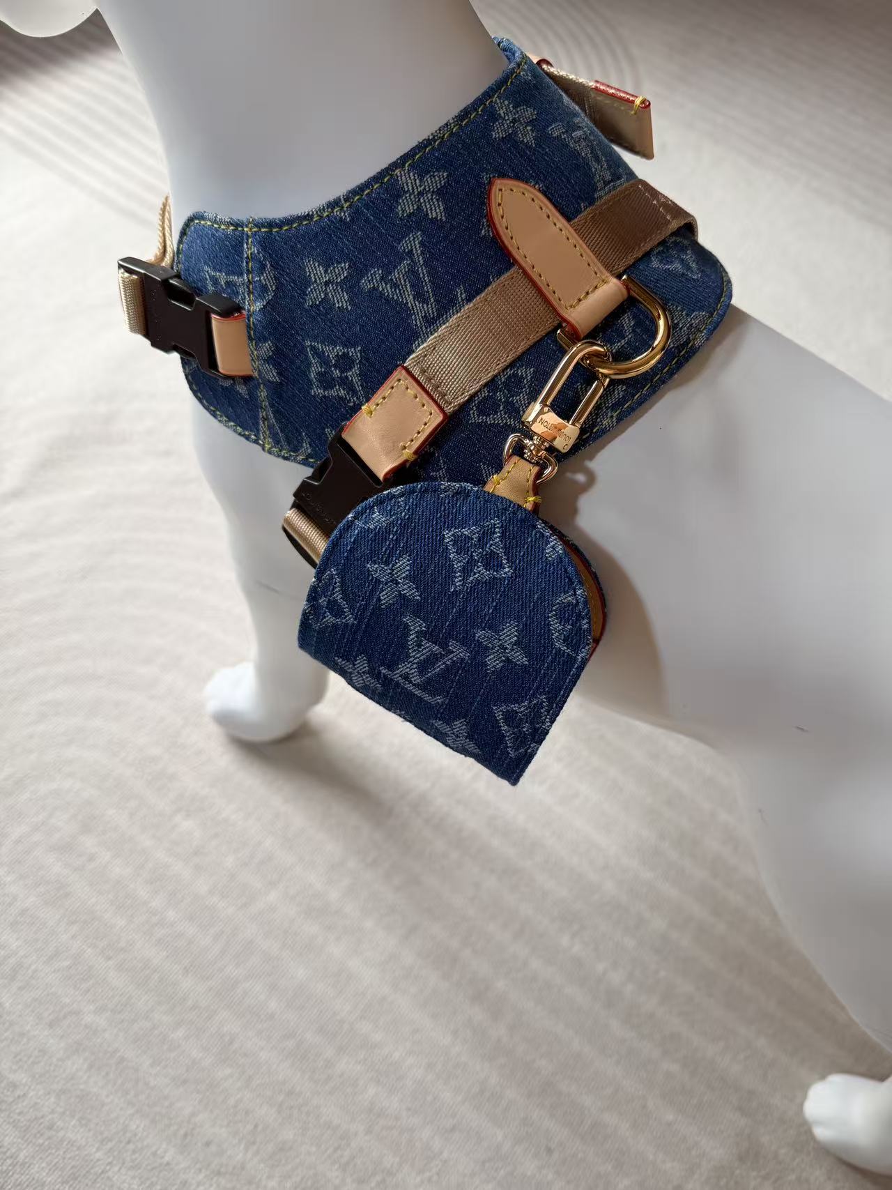 Adjustable Denim-Look Pet Harness Collection – Design 03 main product view