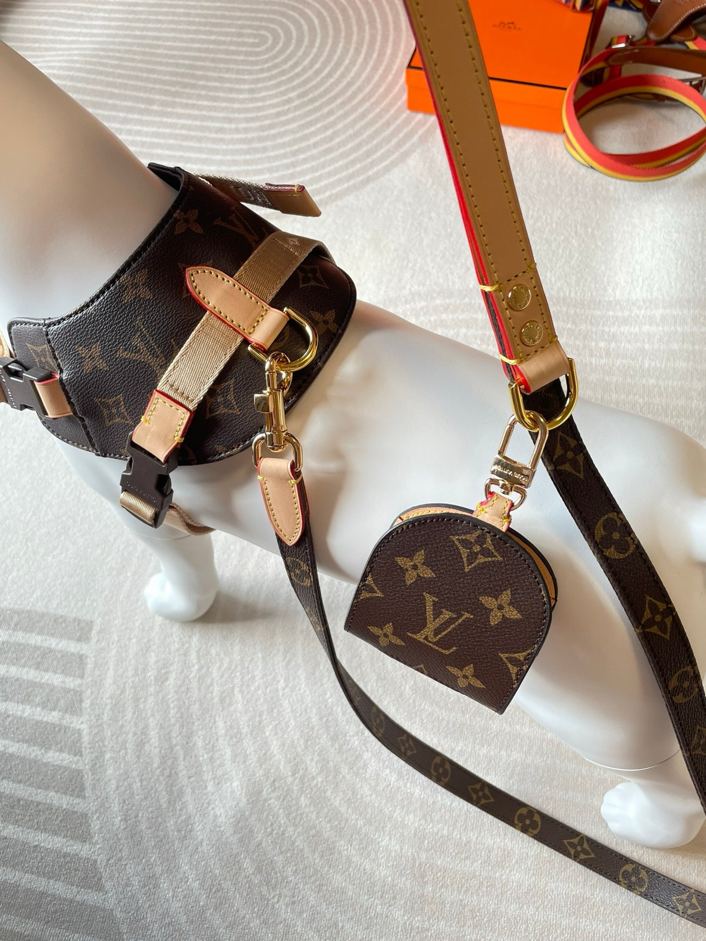 Adjustable Denim-Look Pet Harness Collection – Design 01 front view