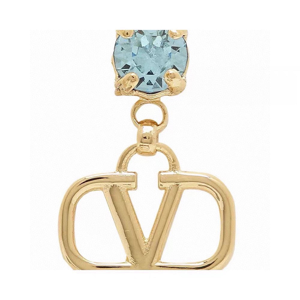 Signature Emblem Stud Earrings in Gold-Tone – Design 24 front view