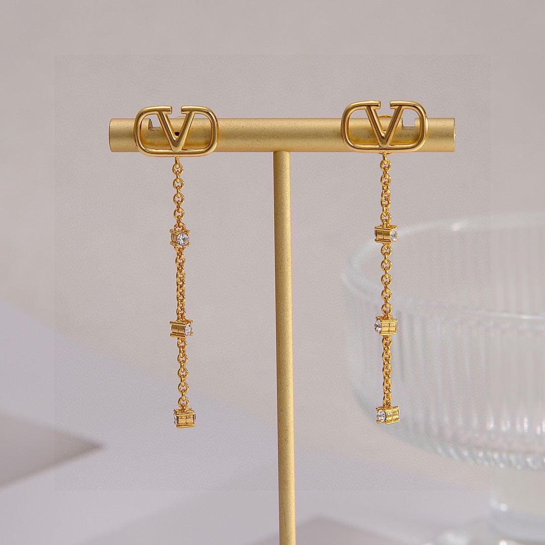Signature Emblem Stud Earrings in Gold-Tone – Design 23 main product view
