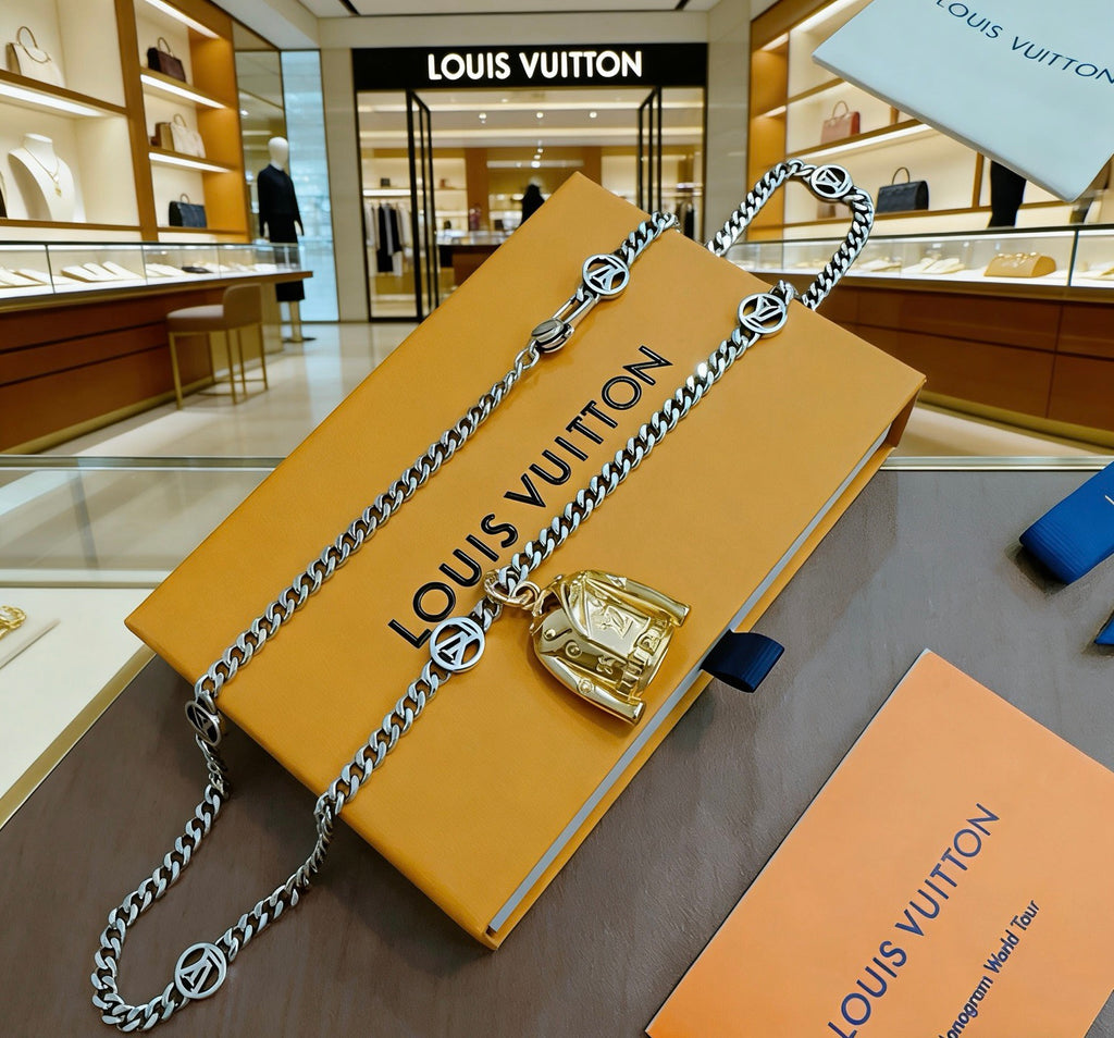 Martin Graham pendant necklace in polished metal-tone – main product view