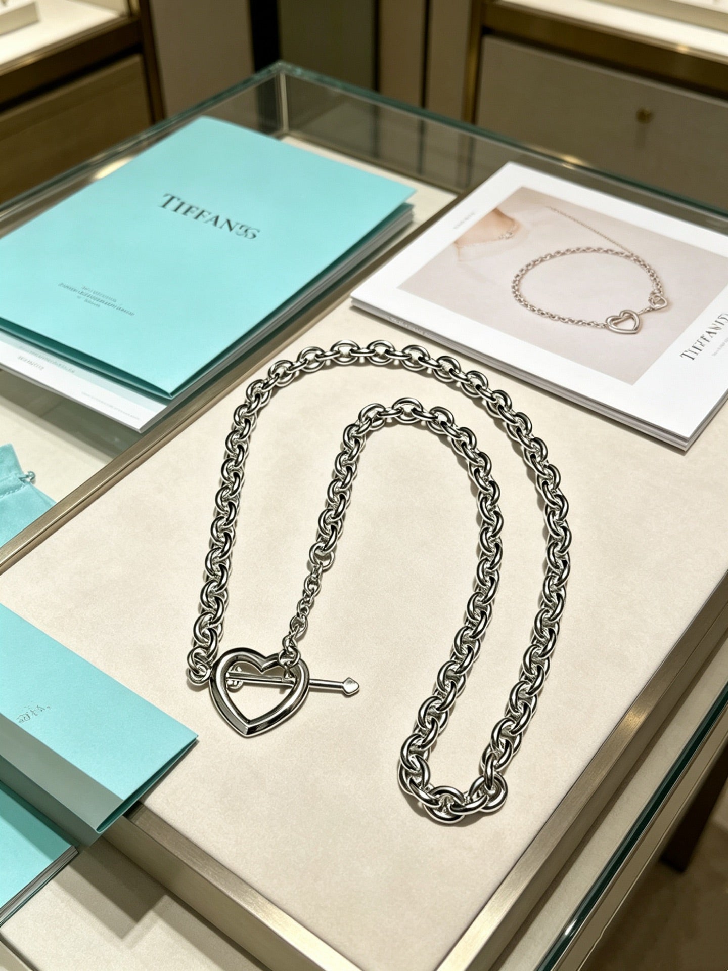 Signature Motif Pendant Necklace in Silver-Tone – Vintage Detail – Design 54 front product view