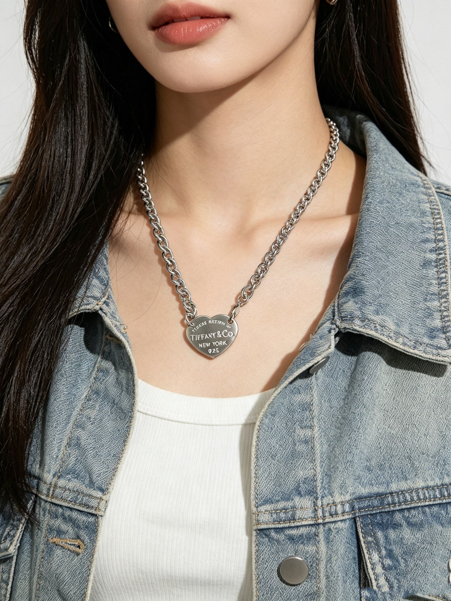 Signature Motif Pendant Necklace in Silver-Tone – Vintage Detail – Design 53 styled product view