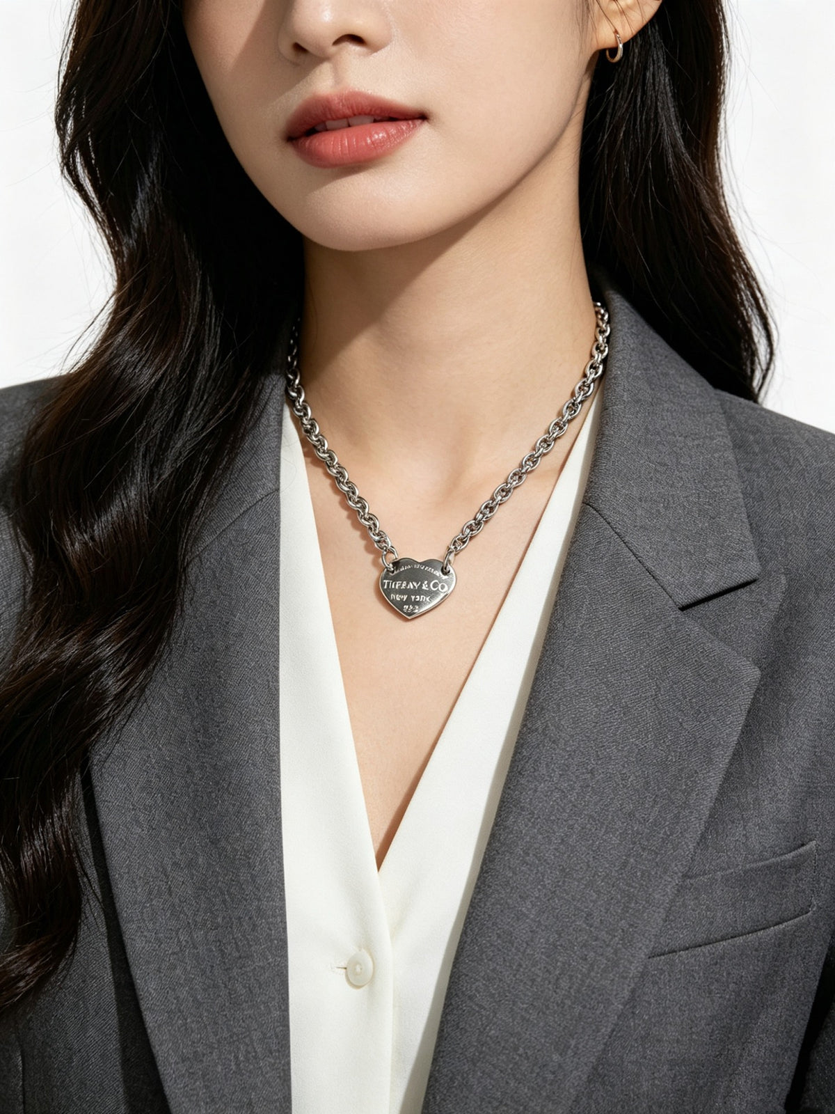 Signature Motif Pendant Necklace in Silver-Tone – Vintage Detail – Design 53 main product view
