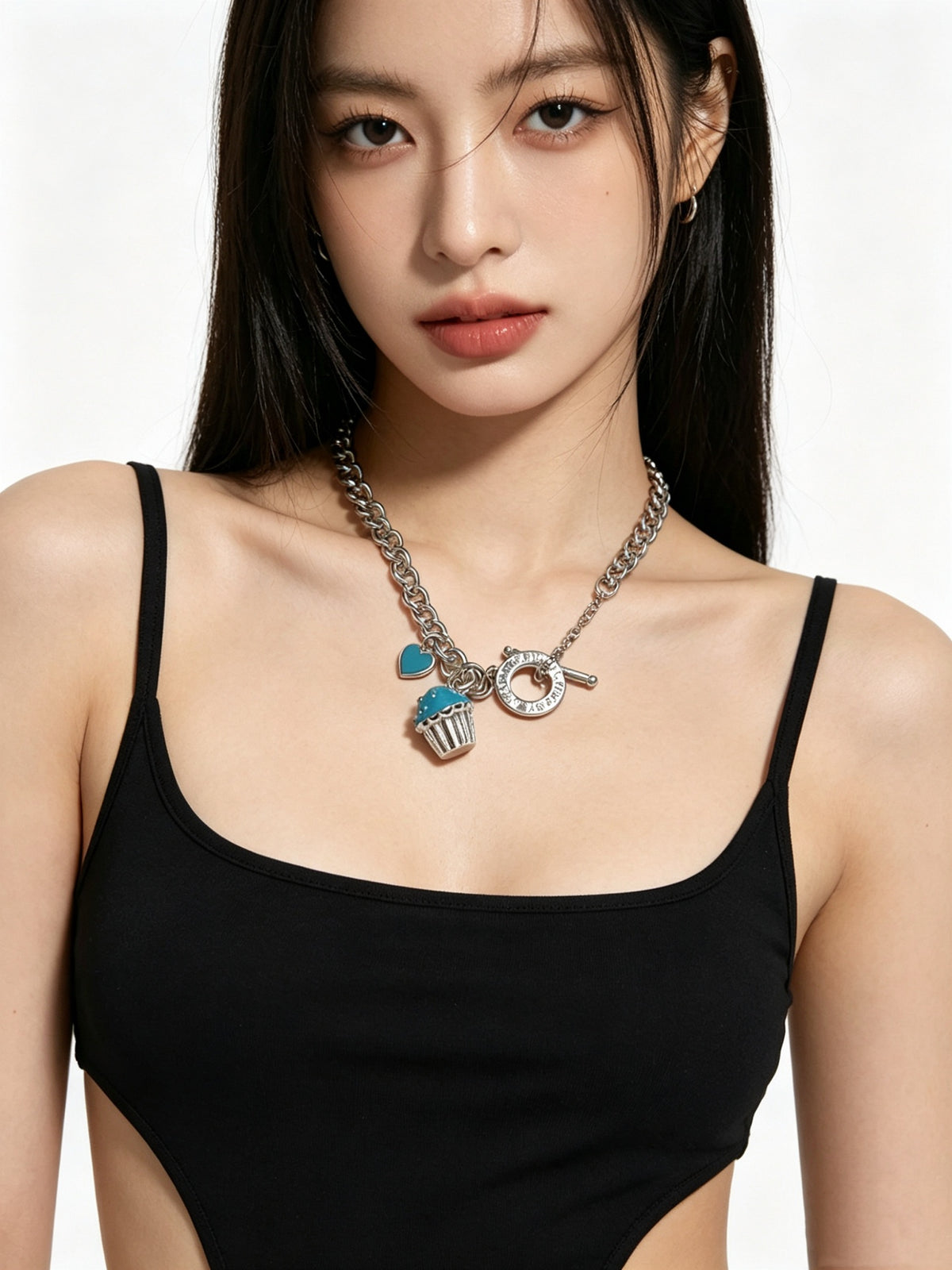Signature Motif Pendant Necklace in Silver-Tone – Vintage Detail – Design 52 styled product view
