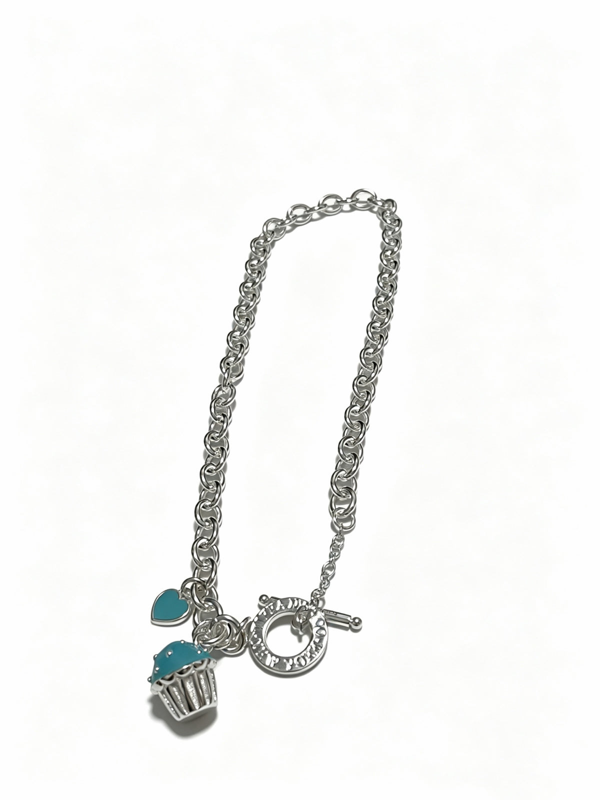 Signature Motif Pendant Necklace in Silver-Tone – Vintage Detail – Design 52 front product view