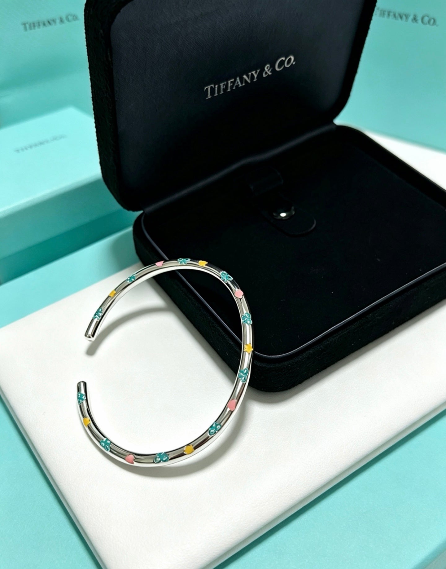 Signature Motif Bangle in Silver-Tone front product view