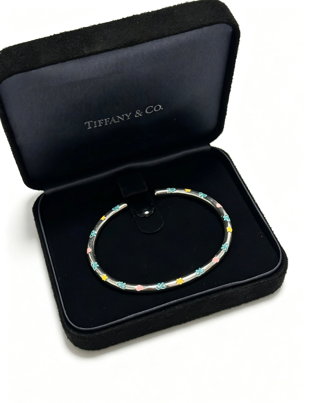 Signature Motif Bangle in Silver-Tone detail view
